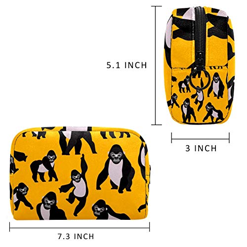 Bolsa de maquillaje personalizada para brochas de maquillaje, bolsas de aseo portátiles para mujeres, bolso cosmético, organizador de viaje Gorilas