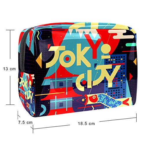 Bolsa de maquillaje portátil con cremallera bolsa de aseo de viaje para las mujeres práctico almacenamiento cosmético bolsa de Tokio City
