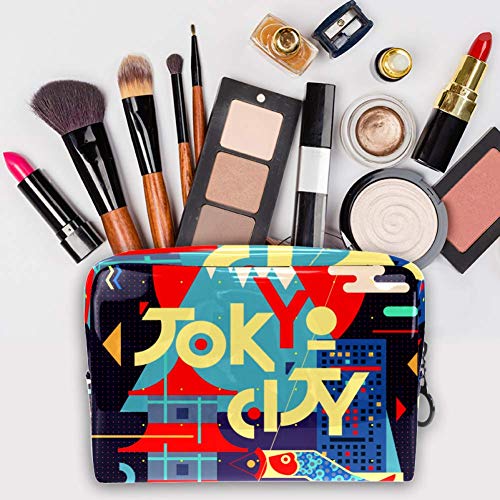 Bolsa de maquillaje portátil con cremallera bolsa de aseo de viaje para las mujeres práctico almacenamiento cosmético bolsa de Tokio City