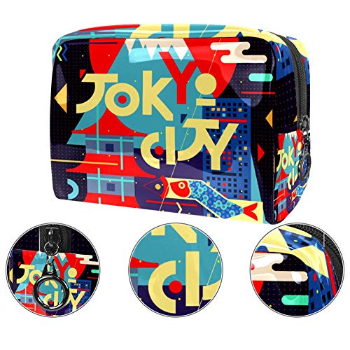Bolsa de maquillaje portátil con cremallera bolsa de aseo de viaje para las mujeres práctico almacenamiento cosmético bolsa de Tokio City