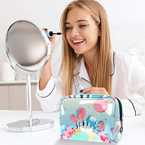 Bolsa de maquillaje portátil con cremallera bolsa de aseo de viaje para las mujeres práctico almacenamiento cosmético bolsa Tokio Japón ciudad