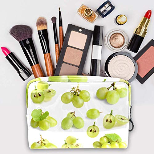Bolsa de maquillaje portátil con cremallera bolsa de aseo de viaje para mujeres práctico almacenamiento cosmético bolsa de uvas frescas