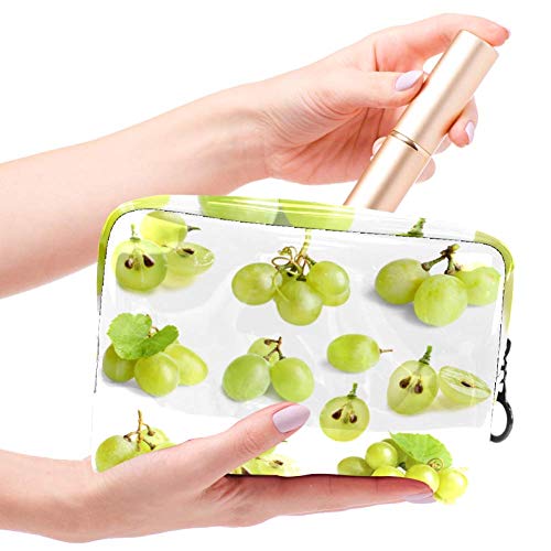 Bolsa de maquillaje portátil con cremallera bolsa de aseo de viaje para mujeres práctico almacenamiento cosmético bolsa de uvas frescas