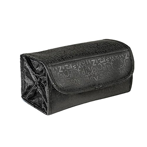 Bolsa de maquillaje tipo roller, bolsa de cosméticos portátil de viaje, multifunción, bolsa de aseo, organizador negro negro
