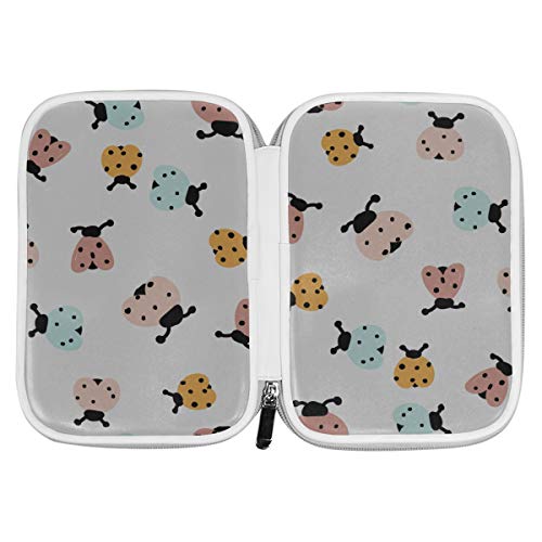 Bolsa de viaje de maquillaje Black Red Dot Ladybug Cute Stationary Box Bolsa de maquillaje para niñas Multifuncional Bolígrafo para hombres Mujeres