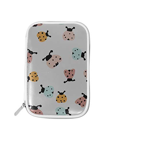 Bolsa de viaje de maquillaje Black Red Dot Ladybug Cute Stationary Box Bolsa de maquillaje para niñas Multifuncional Bolígrafo para hombres Mujeres