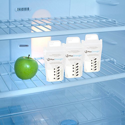 Bolsas de almacenamiento de leche materna de 120 piezas, bolsas de ahorro de leche materna preesterilizadas de 8 onzas / 250 ml, diseño de prueba de fugas extra grueso, sin BPA, sello de cremallera