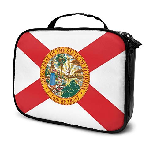 Bolsas de cosméticos para mujeres viajan, Florida State Flag, USA. Estuche de formato vectorial