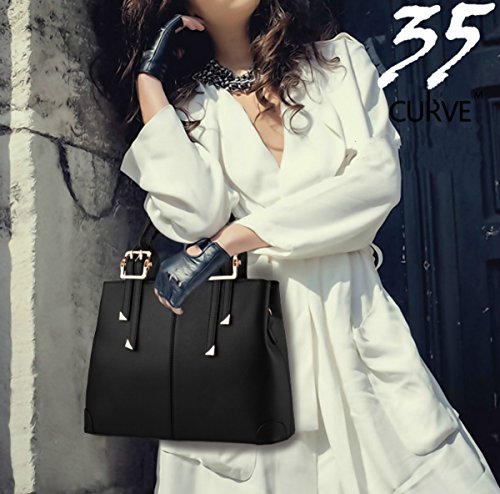 Bolso de las Señoras Cuero de la PU Top Mango Bolsos de Hombro de la Manera para las Mujeres Cielo Azul