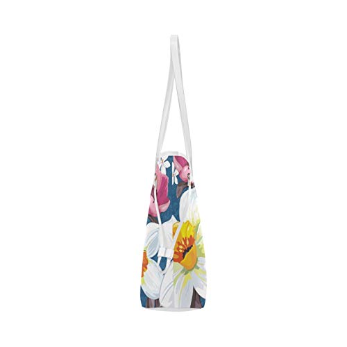 Bolso de mano compacto Flor de Narciso Bolso salvaje de viaje Bolso de mano con estampado de gran capacidad Resistente al agua con asa duradera