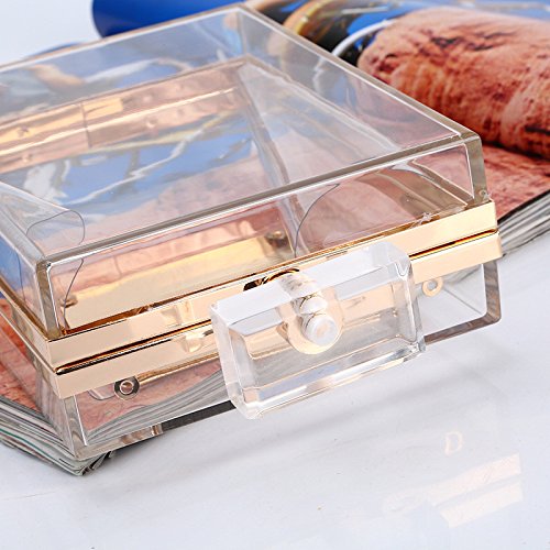 Bolso del Bolso del Baile de fin de Curso Del Bols Bolso de mano del vestido de noche Bolso de perfume de la señora Forma Bolso de mano duro transparente único Bolso de hombro pequeño casual Bolso de