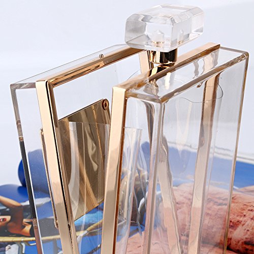 Bolso del Bolso del Baile de fin de Curso Del Bols Bolso de mano del vestido de noche Bolso de perfume de la señora Forma Bolso de mano duro transparente único Bolso de hombro pequeño casual Bolso de