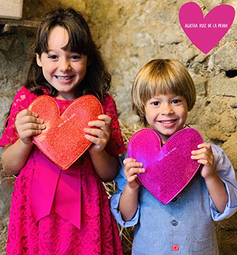Bolso en forma de corazón magenta ecoglitter Agatha Ruiz de la Prada