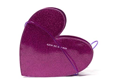 Bolso en forma de corazón magenta ecoglitter Agatha Ruiz de la Prada