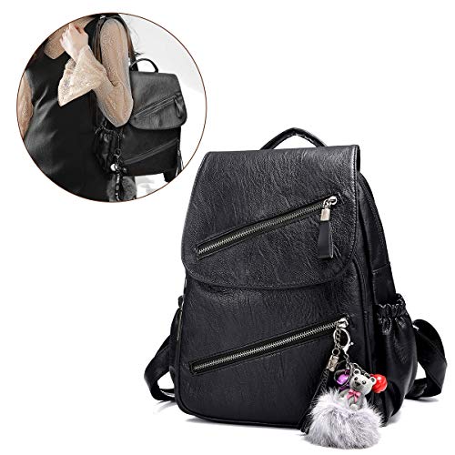 Bolso Mochila Cuero Mujer Antirrobo Mochilas Mujer Casual, JOSEKO Impermeable Mochila de Viaje de Gran Capacidad Bolsa de Hombro Convertible con Adorno Colgante Tassel Regalo Mujer