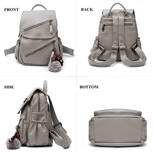 Bolso Mochila Cuero Mujer Antirrobo Mochilas Mujer Casual, JOSEKO Ligero de PU Impermeable Mochila de Viaje de Gran Capacidad Bolsa de Hombro Convertible con Adorno Colgante Tassel