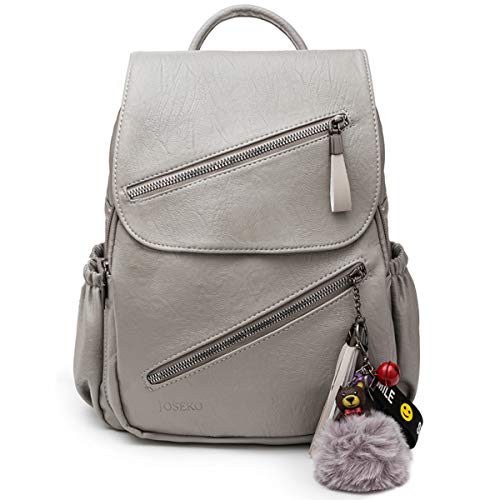 Bolso Mochila Cuero Mujer Antirrobo Mochilas Mujer Casual, JOSEKO Ligero de PU Impermeable Mochila de Viaje de Gran Capacidad Bolsa de Hombro Convertible con Adorno Colgante Tassel