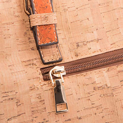 Bolso para todos los días - Bandolera de Corcho Ecológico - Vegano - Impermeable y cabe un portátil de 14" - Ideal para Yoga Pilates – Regalo para Mujer – Accesorios Moda Juvenil – Cartera - Mochila