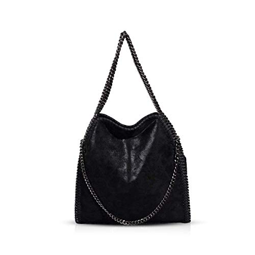 Bolsos de Bandolera para Mujer Bolso Bandolera de Cadena para Mujer Bolso de Bandolera para Mujer Bolso Bandolera Grande Mensajero sólido Casual Hobo (Negro)