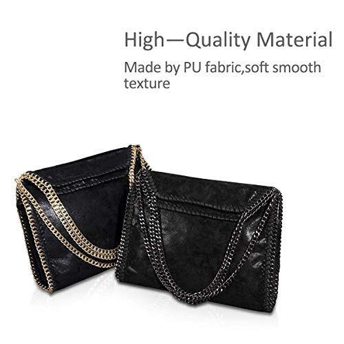 Bolsos de Bandolera para Mujer Bolso Bandolera de Cadena para Mujer Bolso de Bandolera para Mujer Bolso Bandolera Grande Mensajero sólido Casual Hobo (Negro)