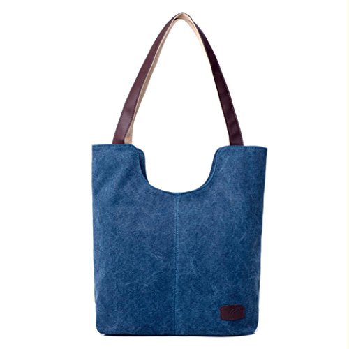 Bolsos de Hombro Mujer ESAILQ Bandolera Lona Shoppers de Grande Azul para Niña K