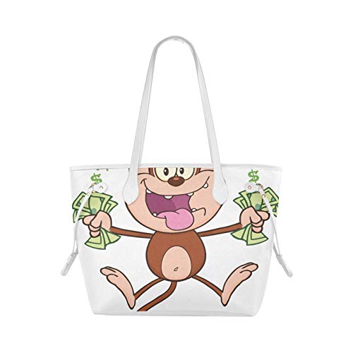 Bolsos de hombro para niñas Rich Luxury Holding Money Monkey Bolso de hombro para niñas Bolsos de mano para niñas Gran capacidad Resistente al agua con asa duradera