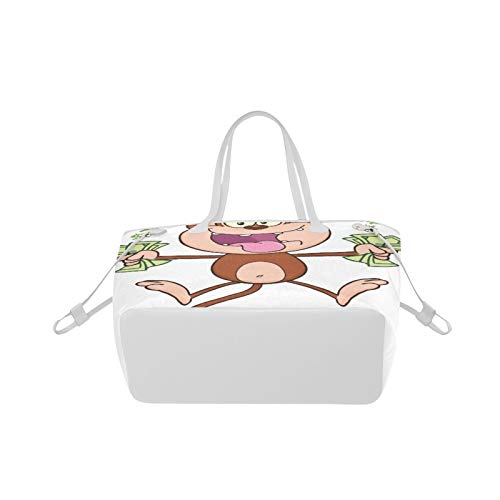 Bolsos de hombro para niñas Rich Luxury Holding Money Monkey Bolso de hombro para niñas Bolsos de mano para niñas Gran capacidad Resistente al agua con asa duradera