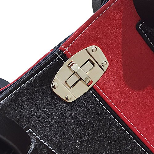 Bolsos grandes de cuero de la PU Para mujer - Bolsos elegantes para mujer Bolsos clásicos - Bolsas con cuerpo cruzado Bolsas con estilo - Bolsos con asa superior Bolsa de mensajero - Rojo