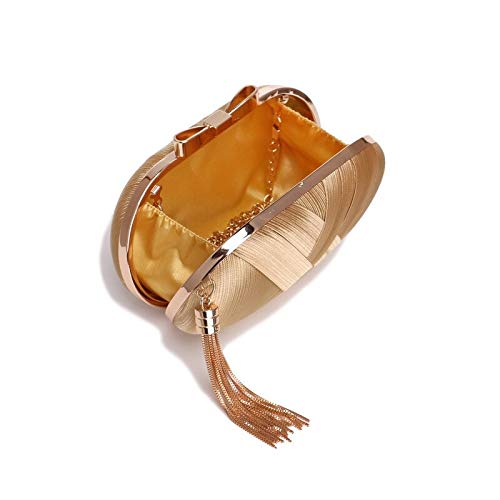 Bolsos Mujer Embrague Bolso De Noche Moda Damas Borla Monedero Banquete De Boda Mujer Bolsos Oro