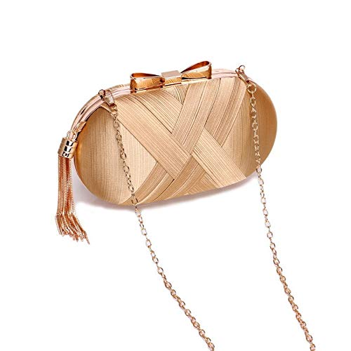 Bolsos Mujer Embrague Bolso De Noche Moda Damas Borla Monedero Banquete De Boda Mujer Bolsos Oro