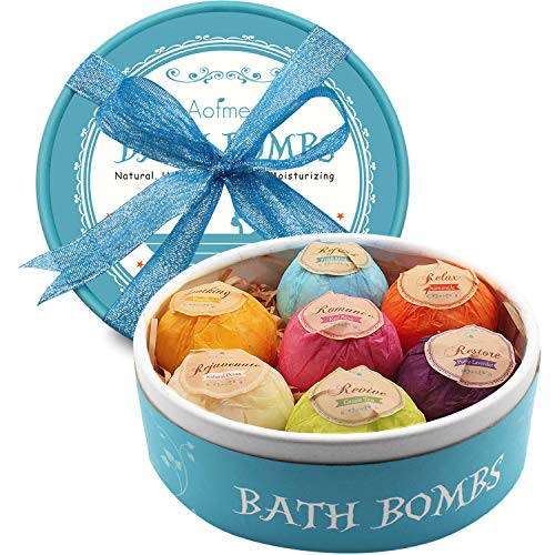 Bombas de Baño, Aofmee Bomba de Baño Set de Regalo, Bolas Baño Efervescentes Aromaterapia Baño Relajante, Regalo Cumpleaños Valentin dia de la Madre Aniversario Navidad para Mujer Amigas Niños Esposas