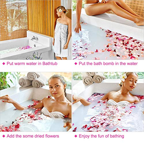Bombas de Baño,Linkax Set de Regalo de Bomba de Baño de con Aceites Esenciales Naturales,Efervescentes de Burbujas SPA para Navidad, cumpleaños, día de San Valentín, día de la madre o día