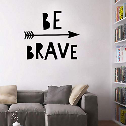 Bomdow Kids Nursery Rooms Tatuajes De Pared Be Brave Little One Vinilo Pegatinas De Pared Patrón De Flecha Home Decor58X84 Cm