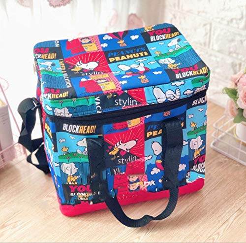 Bonita Bolsa De Picnic Plegable, Cesta De Picnic Al Aire Libre, Bolsa Térmica Portátil Diagonal, Bolsa De Hielo 30 * 29 * 22.5Cm Snoopy
