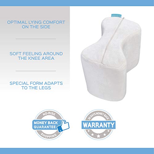 Bonmedico Almohada de Rodilla Ergonómica para Personas Que Duermen de Lado, Almohada de Espuma de Memoria para Las Piernas, Crema