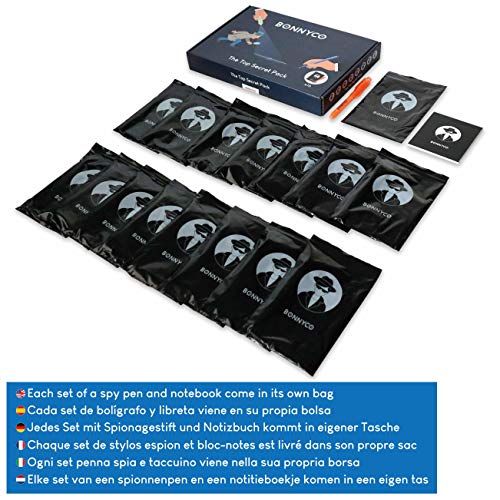 BONNYCO Bolígrafo Tinta Invisible y Libreta Pack x 16 Cumpleaños Niños Colegio, Detalles Cumpleaños Infantiles o Relleno Piñata | Regalos para Niños en Comunión y Boda