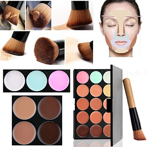 Boolavard 15 color corrector paleta Kit cepillo gratis maquillaje contorno crema para la cara