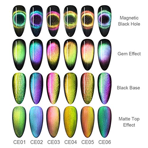 BORN PRETTY 9D Galaxy Cat Eye Nail Gel Chameleon Magnetic Soak Off UV/LED Nail Varnish 5ml Manicure Gel Lacquer 6 Boxes