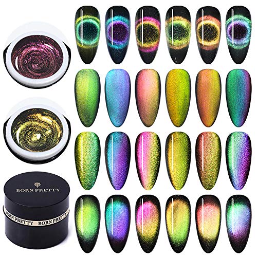 BORN PRETTY 9D Galaxy Cat Eye Nail Gel Chameleon Magnetic Soak Off UV/LED Nail Varnish 5ml Manicure Gel Lacquer 6 Boxes