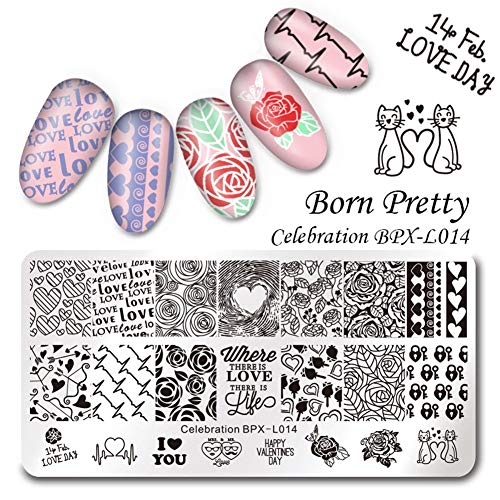 Born Pretty Nail Stamping Imagen Set-2pcs plantilla negro blanco estampado de uñas con 1pc Jelly claro estampador