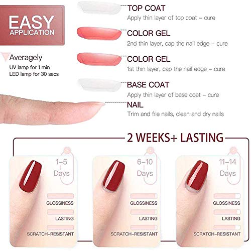 BORN PRETTY Pink Nude esmaltes semipermanentes Color Gel Polish Soak Off UV LED Nail Lacquer Nail Varnish UV Gel Varnish 6ml 6 Bottles Set