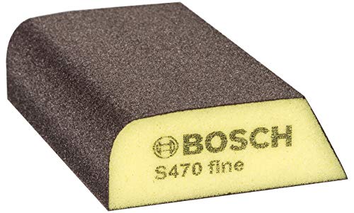 Bosch Professional 2608608223 Esponja S470 por Profile Fina (Madera, plástico y Metal, 69 x 97 x 26 mm, Accesorios para Lijado a Mano), Azul/Gris, Fino