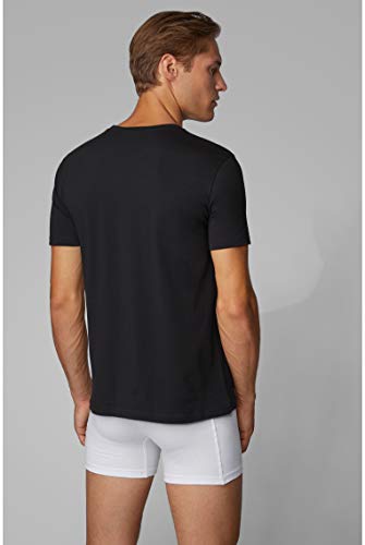 BOSS T-shirt Rn 2p Co/el Camiseta, Negro (Black 1), X-Large (Pack de 2) para Hombre