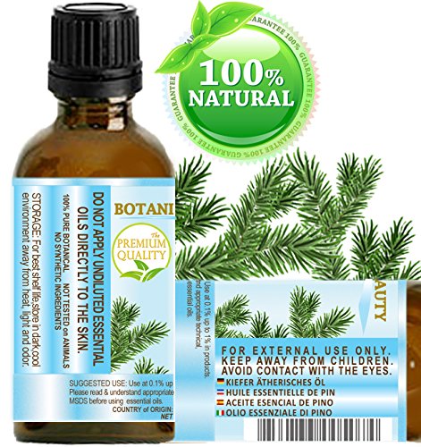 Botanical Beauty PINE ESSENTIAL OIL. Aceite esencial de grado terapéutico 100% puro, calidad superior, sin diluir. 0.17 Fl.oz.- 5 ml.