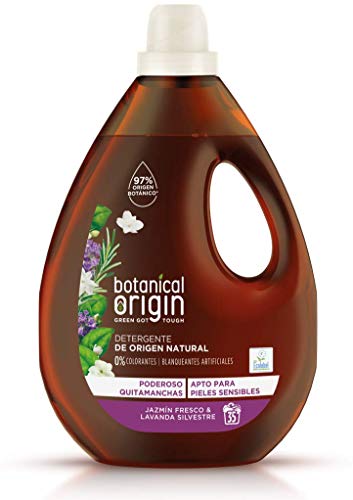 Botanical Origin Detergente para lavadora ecológico apto para pieles sensibles, Fragancia Jazmín Fresco y Lavanda Silvestre - 70 lavados