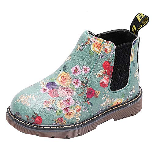 Botas Militares de Nieve Bajos para Niñas Niños Pelo Invierno PAOLIAN Zapatos Piel Bebés Niñas Primeros Pasos Calientes Calzado Floral Chicos Chicas Antideslizante Otoño Talla 21-36