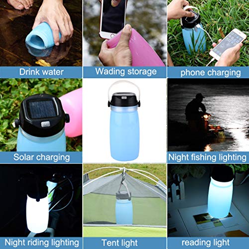 Botella Agua Niños Solar Resplandor Cargada Gel De SíLice Plastico Plegable Cantimploras Explorador Camping Y Botellas De Agua