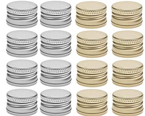 Botella de cristal vacía Maraska verde, 100 ml, incluye Tapón de rosca plateado/oro para zumo, para licores, licores, botellas de aceite, para rellenar (oro, 10 unidades)