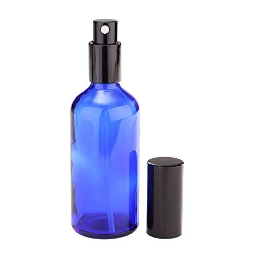Botella De Spray 2 piezas de 100 ml de perfume de aceites esenciales con cuentagotas / Pipeta / Cap Atomizador recargable de cristal azul de la botella del aerosol Para La Limpieza De Jardinería Y Ali