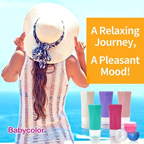 Botella de Viaje, 8 Pack BPA-Free Silicona Botellas Contenedores, Prueba de Fugas Botellas para Champú, Locione, Acondicionador, Bálsamo, Crema, Gel, Artículos de tocador